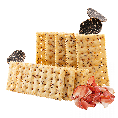 Biscuiti sifon cu sunca cu trufe negre